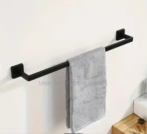 Matte Black Towel Rack, Wall Mounted Towel Bar.