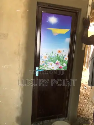 Aluminum Half Glass Toilet Door