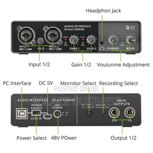 Xtuga E22 Audio Interface 2 Input 2 Output Soundcard
