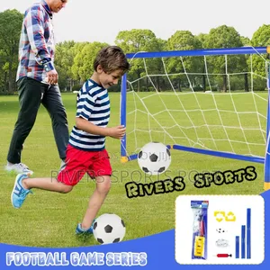 Mini Football Soccer Goal Post Net With Pump and Football