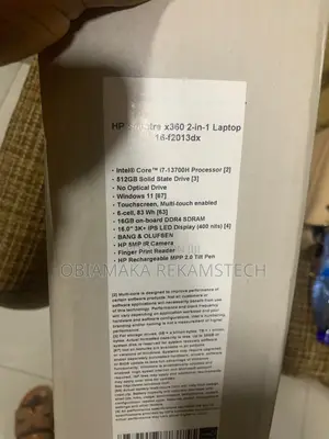 New Laptop HP Spectre 16GB Intel Core I7 SSD 512GB
