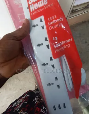 New Itel 5 Sockets Extension Box With 3 USB
