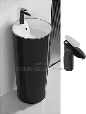 Black and White Free Standing Basin