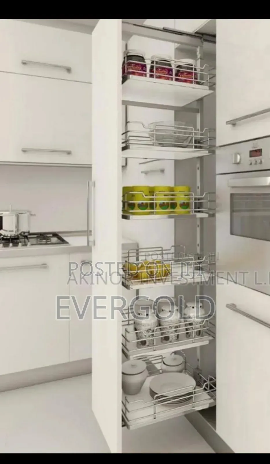 Pull Out Pantry Available With Complete Accessories