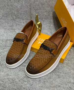 Men's Classic Hermes White Sole Loafers