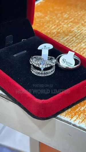Double Stones Non Tarnish Silver Rings