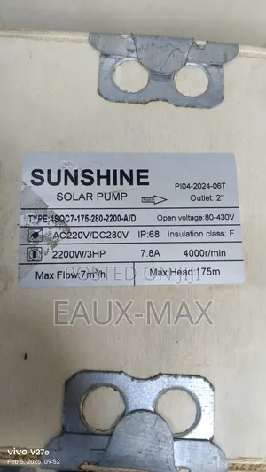 Sunshine Solar Submersible Water Pump