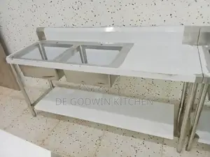 Stainless 2 Blow Sink With Side