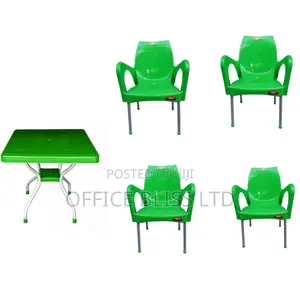 Indoor / Outdoor Plastic Table and Chairs - Green