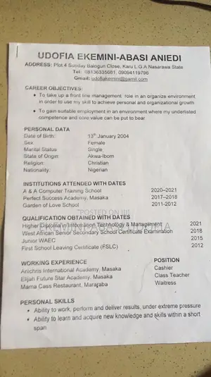 Job Curriculum Vitae