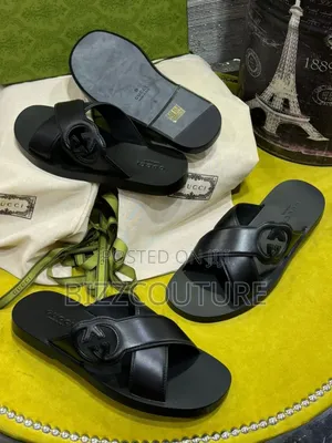 Original Gucci Leather Slippers Available in Store