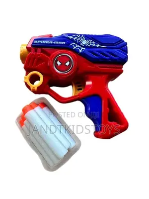 8 Foam Dart Spiderman Pistol Toy For Kids