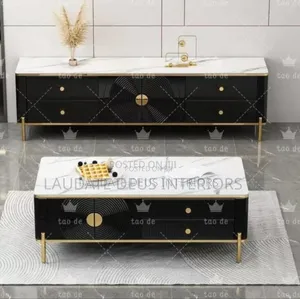 New Classic Marble Top Center Table With Tv Console