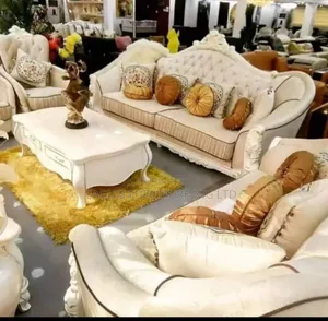 Quality Set of Royal Fabric Sofa Chair With Table