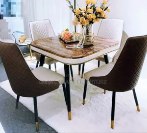 Dynamic Lux Marble Dining Table Set