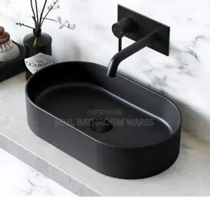 Matte Black Countertop Wash Hand Basin
