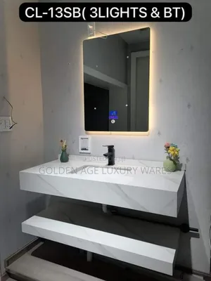 60x80cm Three Lights With Bluetooth Mirror