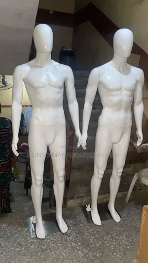 Faceless Glossy White Male Complete Mannequin