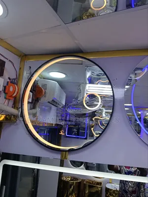 Led Sensor Mirror With Black Frame and Three Lights