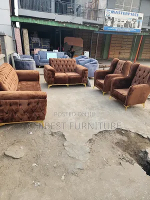 High Quality Set of 7 Seaters Upholstery Padded Sofa