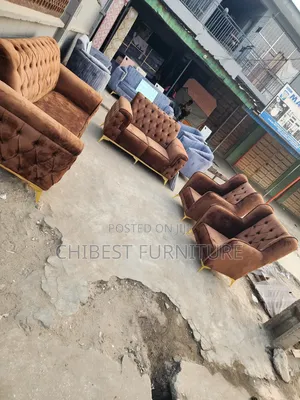 Set of Upholstery Sofa Fabric Chair