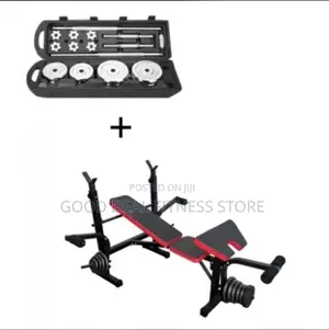 Quality Weight Bench, 50kg Barbells an Dumbbells