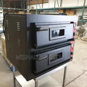 Black Double Deck Electric Pizza Oven