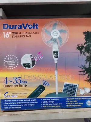 16 Inches 4 in 1 Duravolts Solar Rechargeable Fan