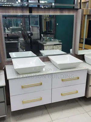 Double Cabinet Wash Hand Basin With LED Mirror