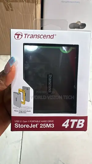 Transcend Storejet 25m3 Portable Hard Drive With 4tb Storage