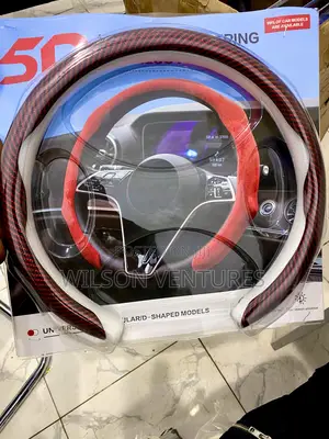 Red Touch of Black Steering Wheel Grip Cover
