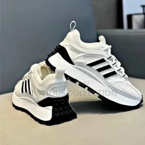 Unisex Stripe Diuble Sole Lace Up Sneaks