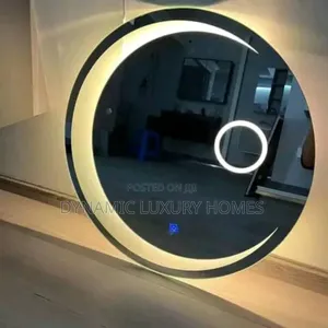 Led Round Half Moon Sensor Mirror With Three Lights
