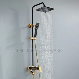 Gold and Black Button Control Shower Mixer