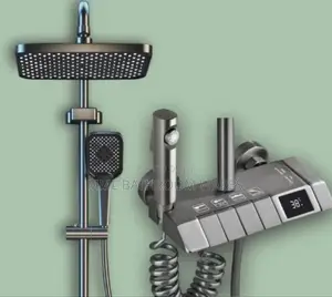 Luxury Gray Shower Mixers With Digital Display - 4-Function