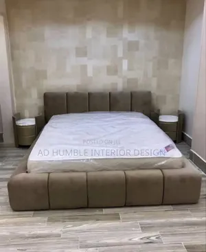 Brown Short Head Upholstery Bedframe.