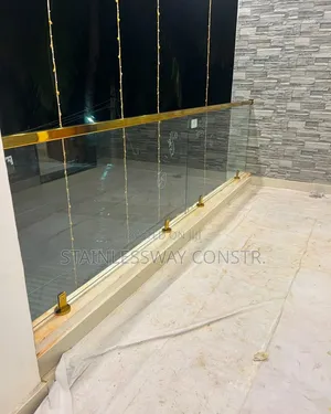 Glass Balcony Railing Tux With Gold Top
