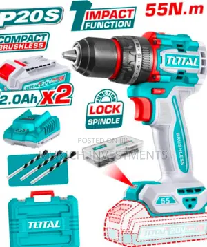 TOTAL Li-Ion Compact Brushless Impact Drill 55nm Metal Chuck