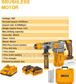 Ingco Rotary Hammer 20V 28mm 4ah