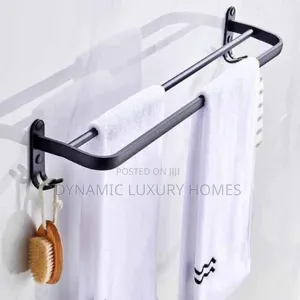 Double Black Towel Rack