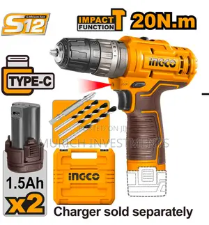 12V Lithium-Ion Impact Drill With 2 Pieces 1.5ah Battery
