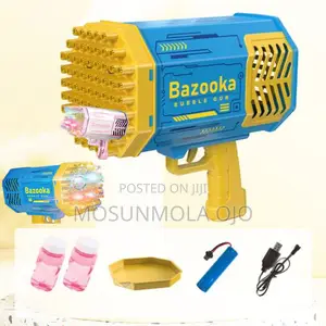 Children's Handheld Bazooka Bubble Machine-Blue Yellow