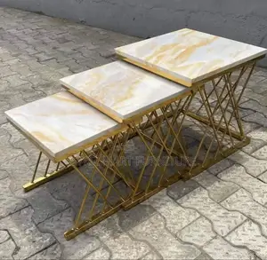 Three in One Center Table With Marble Top