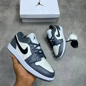 Original Air Jordan 1 Low Sail Dark Grey Sneakers