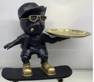 Skateboard Dog Statue Decoration