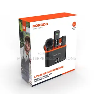 Porodo Lavalier Microphones Type-C With Lightning Adapter