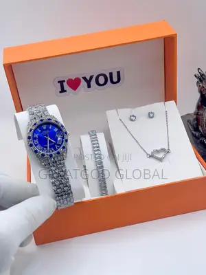 Rolex Stone Wristwatch With Valentine Card,Rose, Carrier Bag