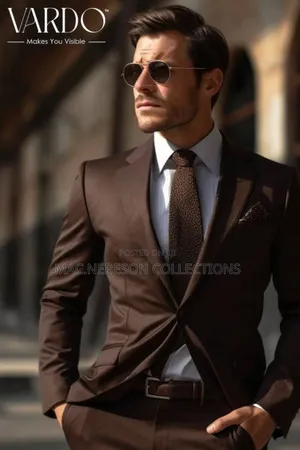Louis Armoni Single Button Coffee Brown Suit