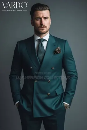 Louis Armoni Double Breasted Emerald Green Suit for Men
