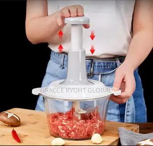 2L Manual Hand Press Food Processor